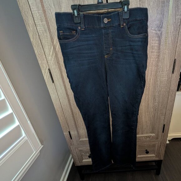 *3 FOR $9* Lee Dark Wash Rinse Slim Fit Boot Cut Leg High Rise Pull On Jean Pant - Picture 1 of 2